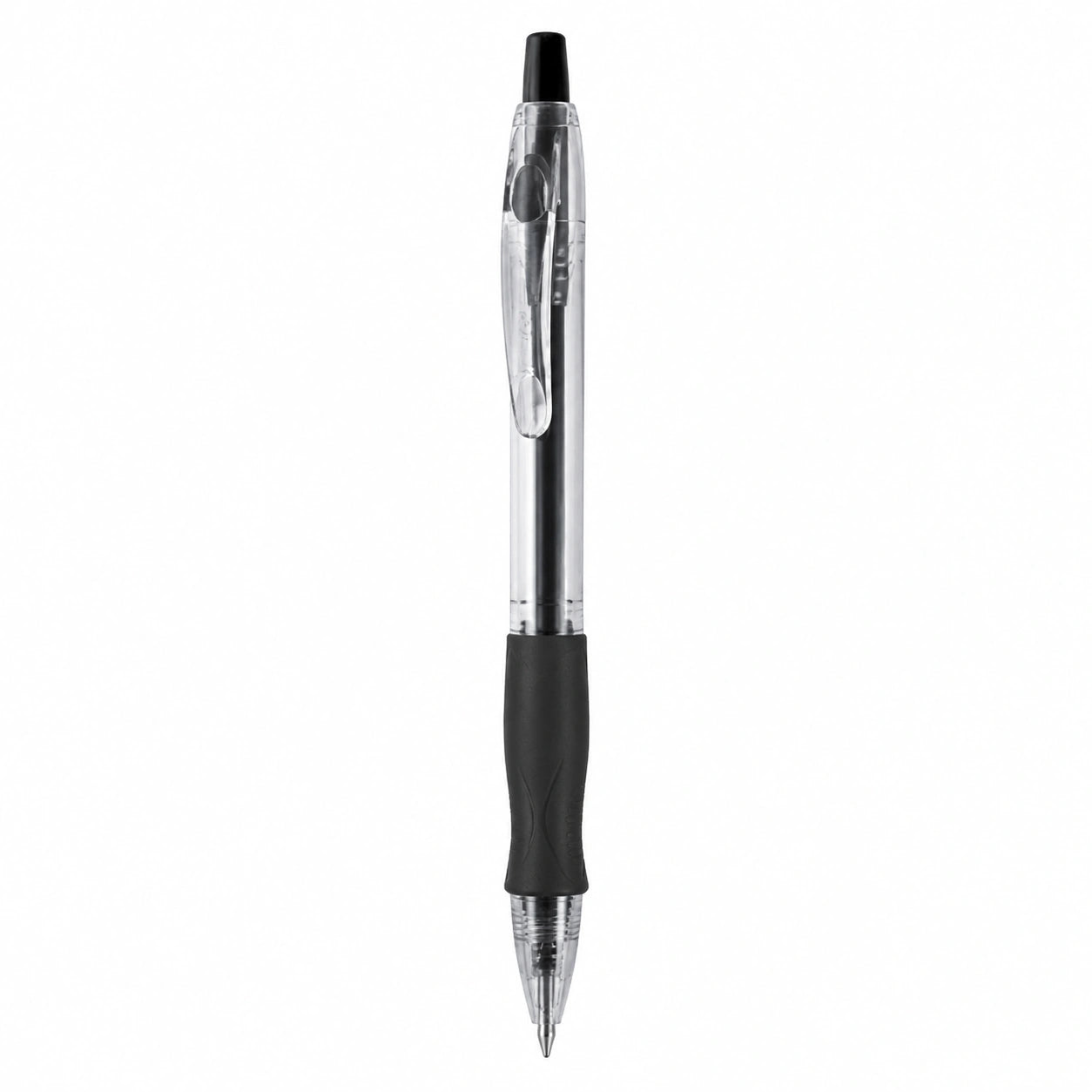 Bolígrafo Retráctil Negro 0.7mm con Agarre de Goma