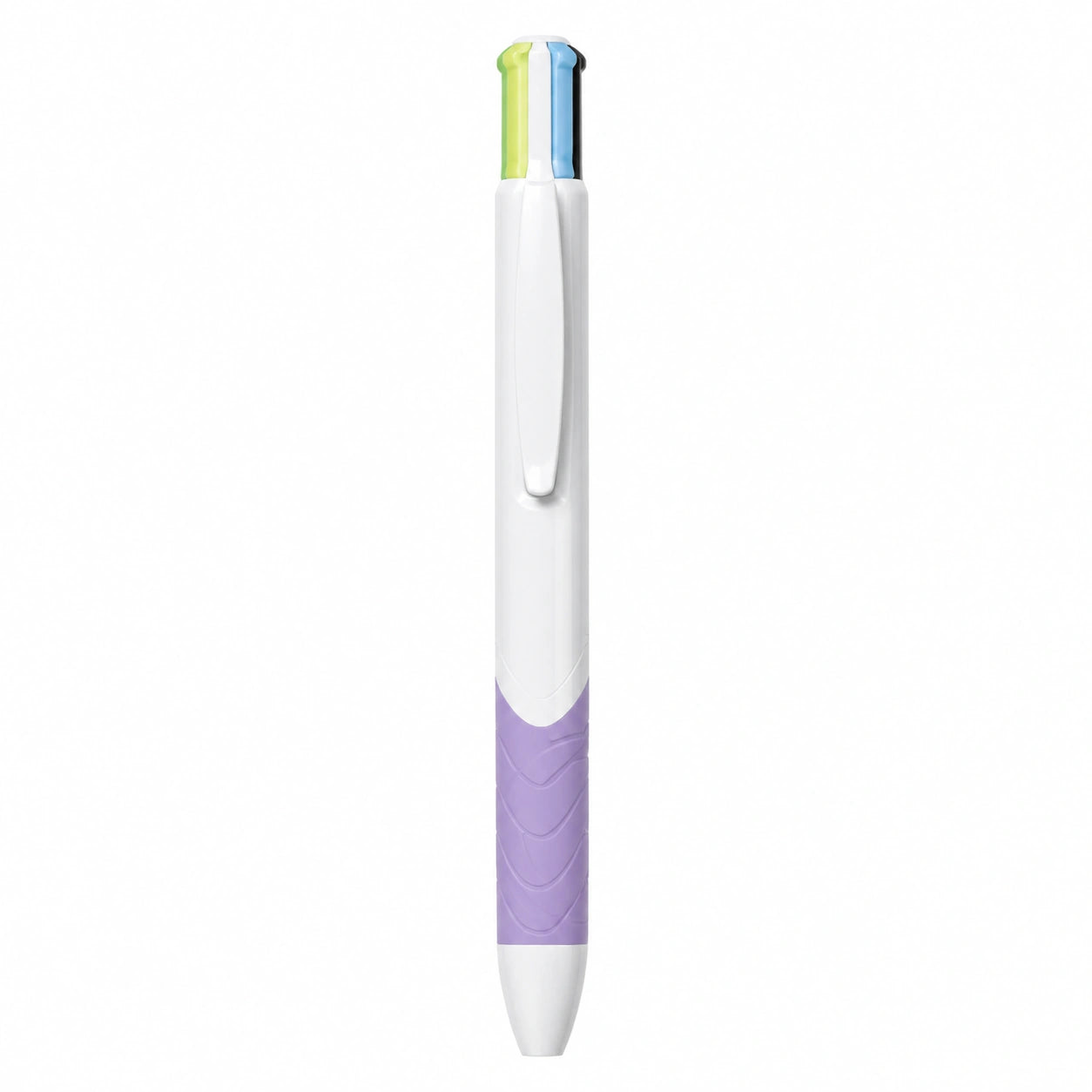Bolígrafo multicolor 2 colores con agarre morado