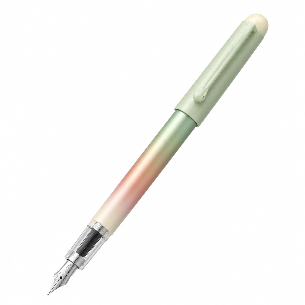 Pluma estilográfica de gradiente verde y rosa