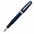 Pluma estilográfica azul con punta de acero inoxidable