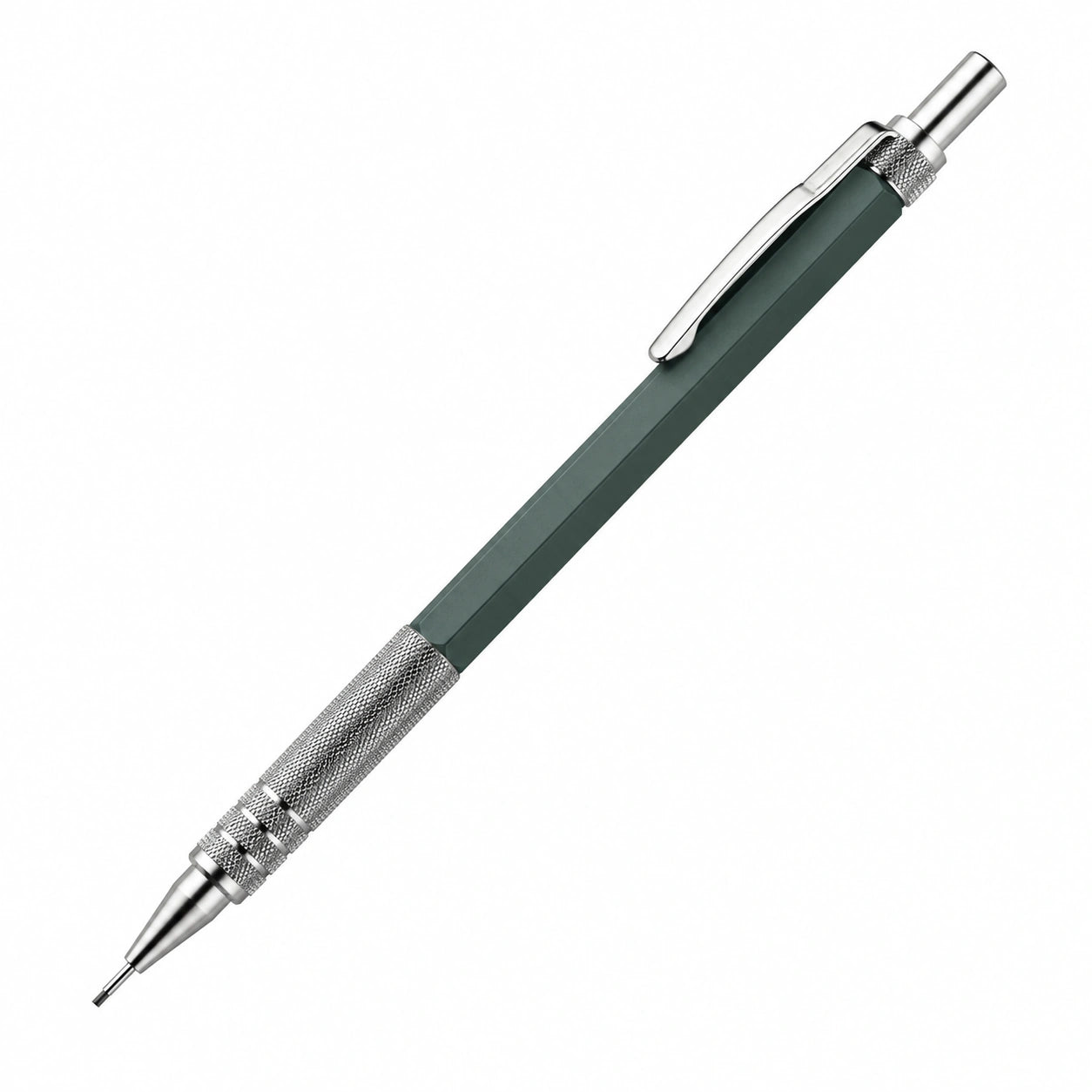 Portaminas Verde Metálico 0.5mm con Clip