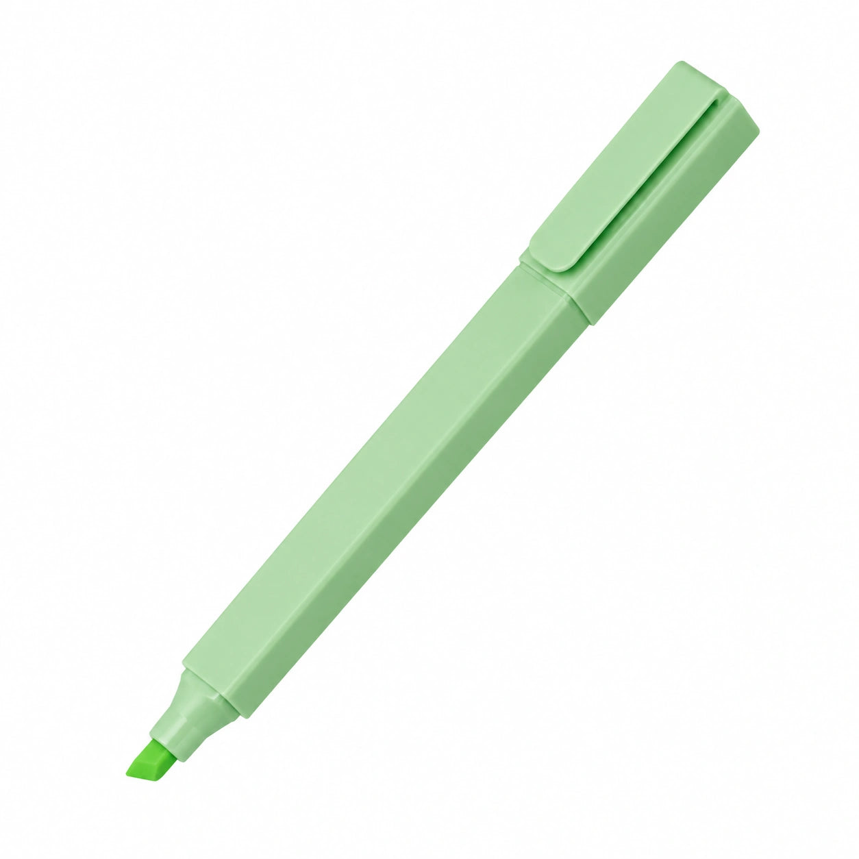 Resaltador Pastel Verde con Punta Biselada